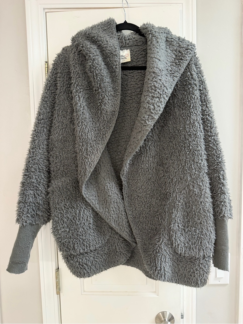 Cozy Hooded Sherpa Jacket - Gray